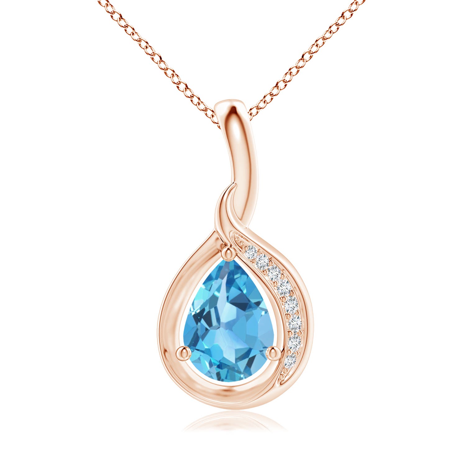 AA - Swiss Blue Topaz / 0.83 CT / 14 KT Rose Gold