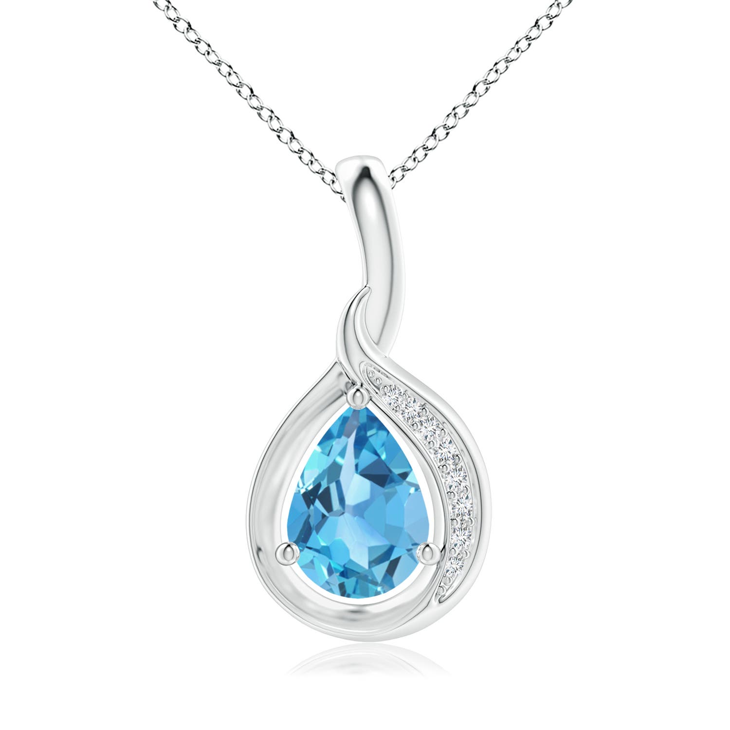 AA - Swiss Blue Topaz / 0.83 CT / 14 KT White Gold