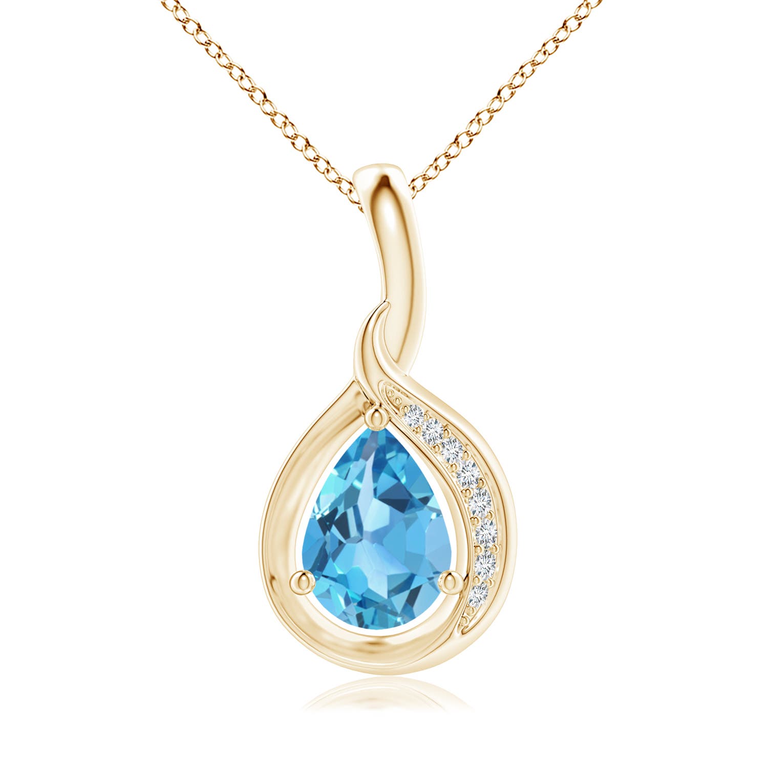 AA - Swiss Blue Topaz / 0.83 CT / 14 KT Yellow Gold