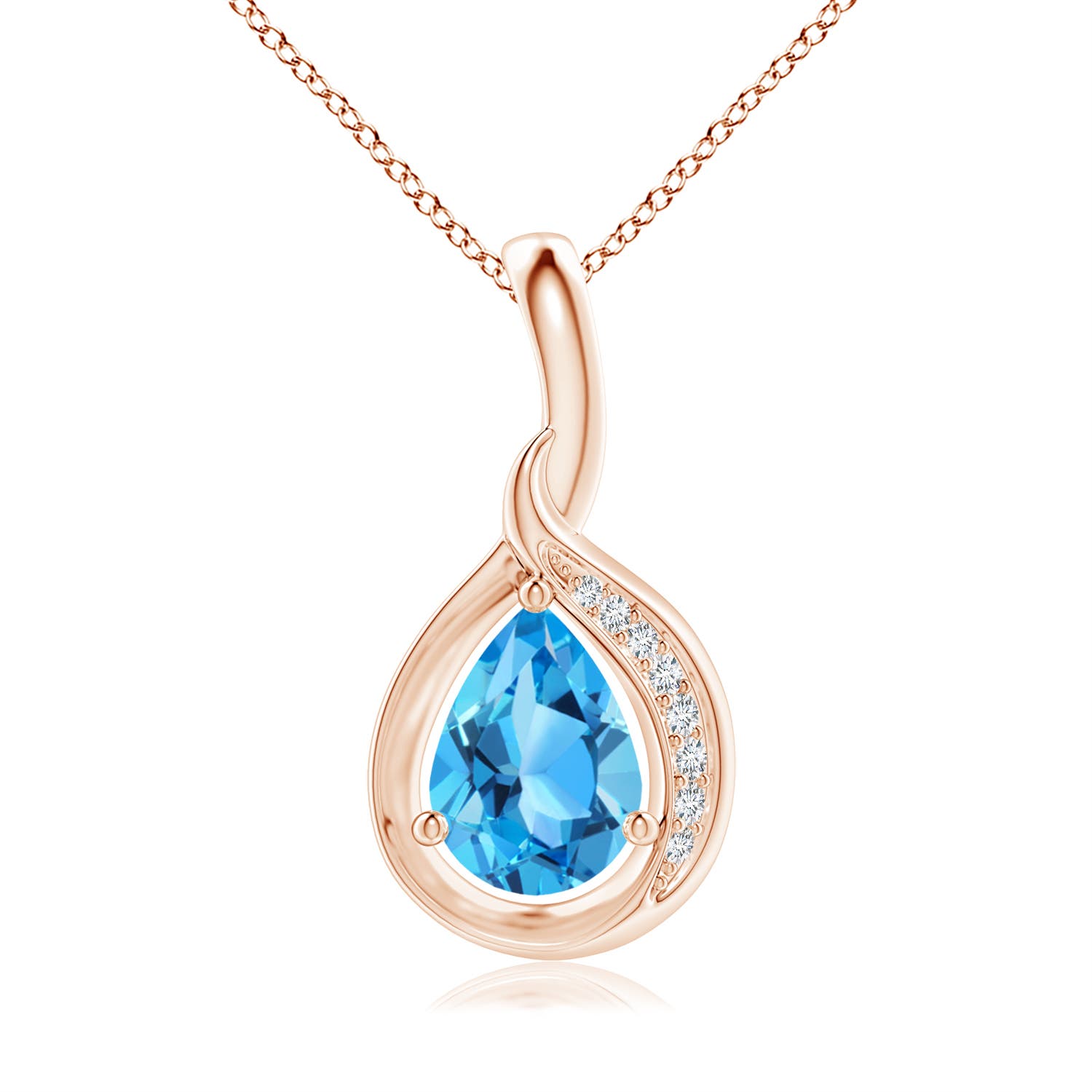 AAA - Swiss Blue Topaz / 0.83 CT / 14 KT Rose Gold