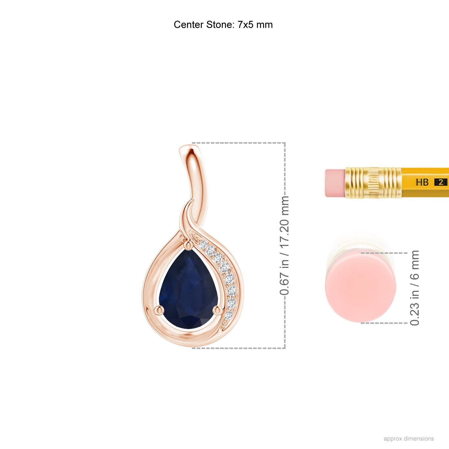 A - Blue Sapphire / 0.78 CT / 14 KT Rose Gold