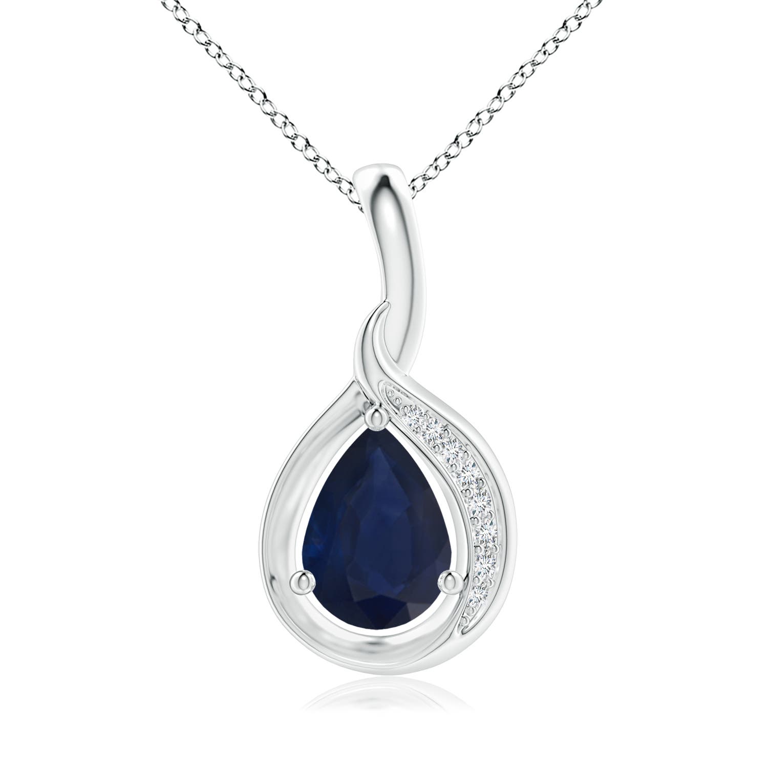 A - Blue Sapphire / 0.78 CT / 14 KT White Gold