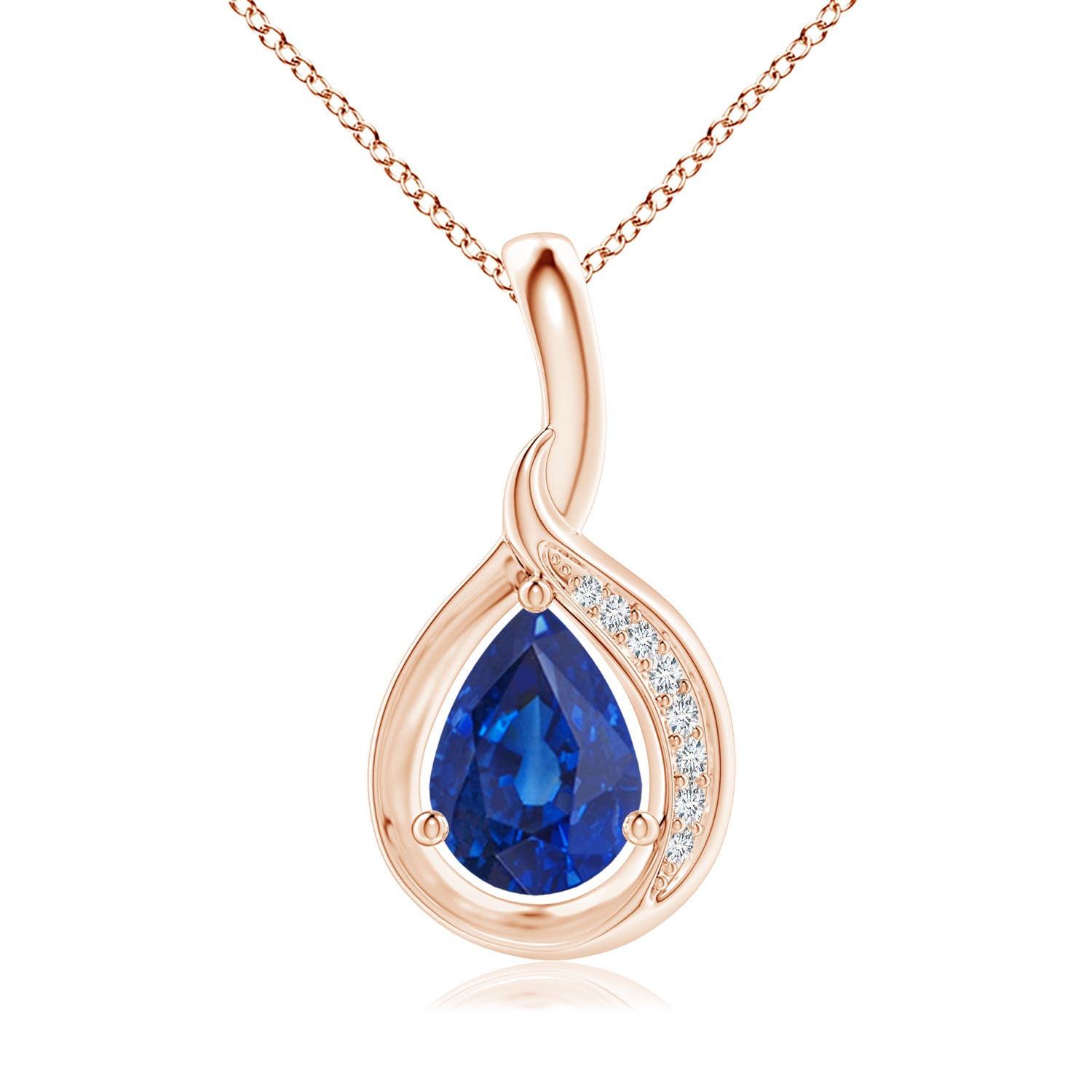 AAA - Blue Sapphire / 0.78 CT / 14 KT Rose Gold