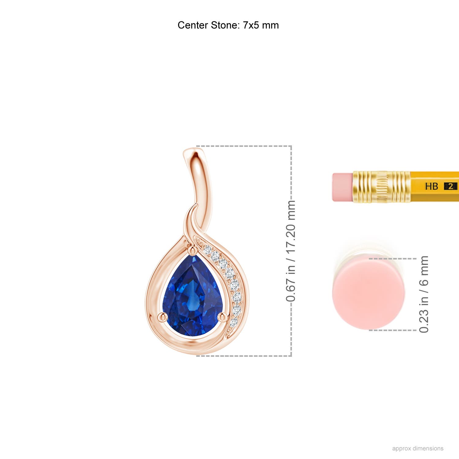 AAA - Blue Sapphire / 0.78 CT / 14 KT Rose Gold