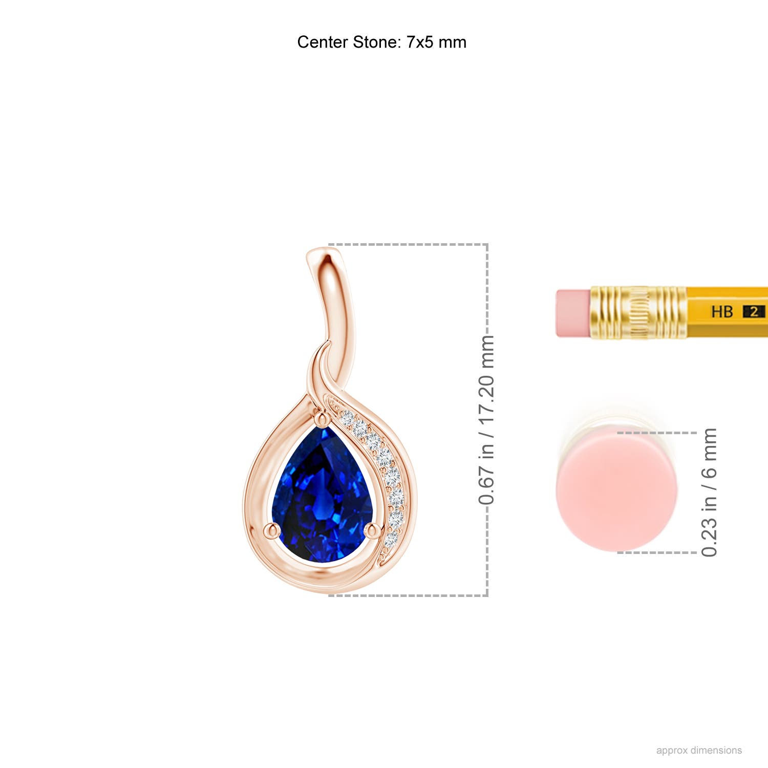 AAAA - Blue Sapphire / 0.78 CT / 14 KT Rose Gold