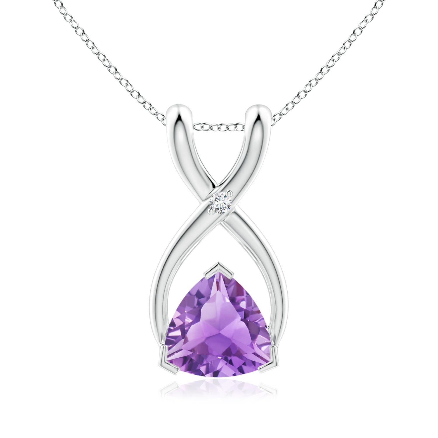 A - Amethyst / 0.41 CT / 14 KT White Gold