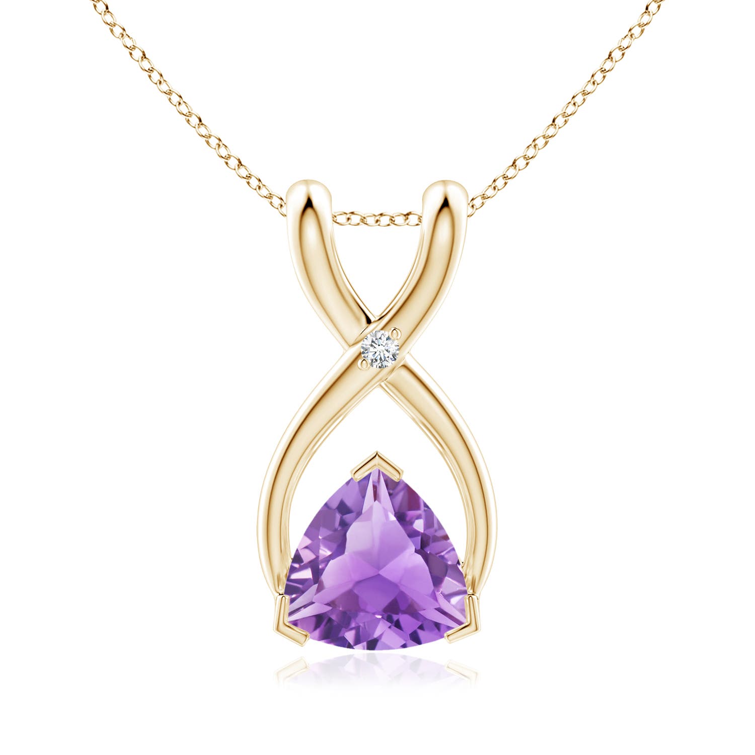 A - Amethyst / 0.41 CT / 14 KT Yellow Gold