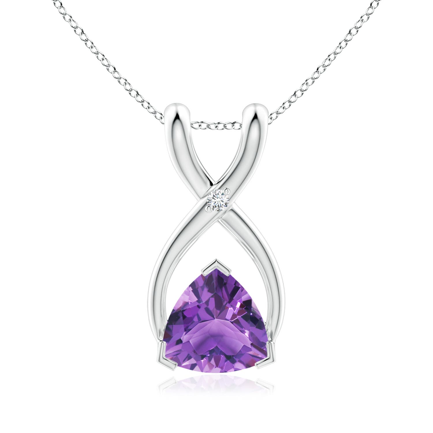 AA - Amethyst / 0.41 CT / 14 KT White Gold