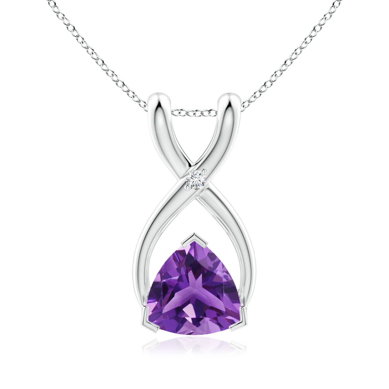 AAA - Amethyst / 0.41 CT / 14 KT White Gold