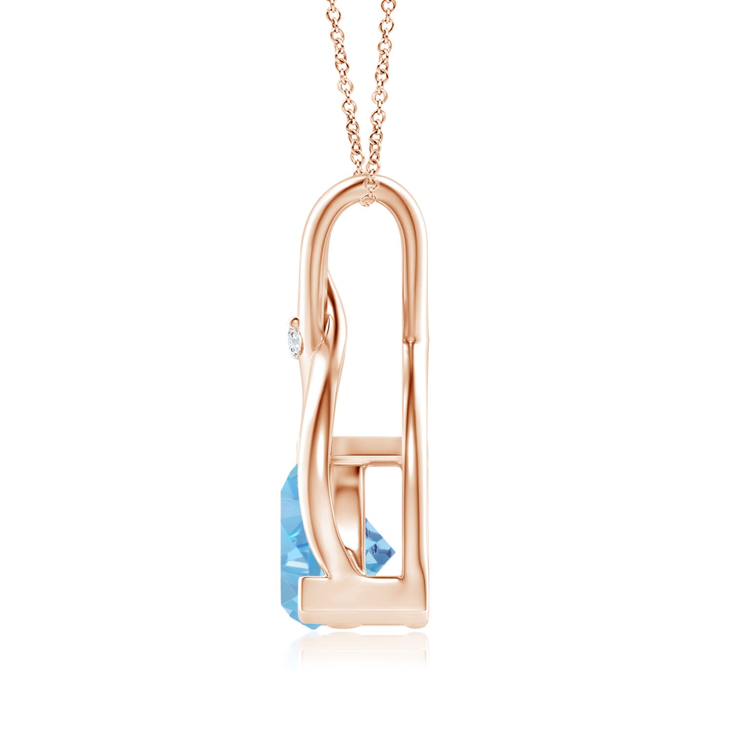 AAAA - Aquamarine / 0.36 CT / 14 KT Rose Gold