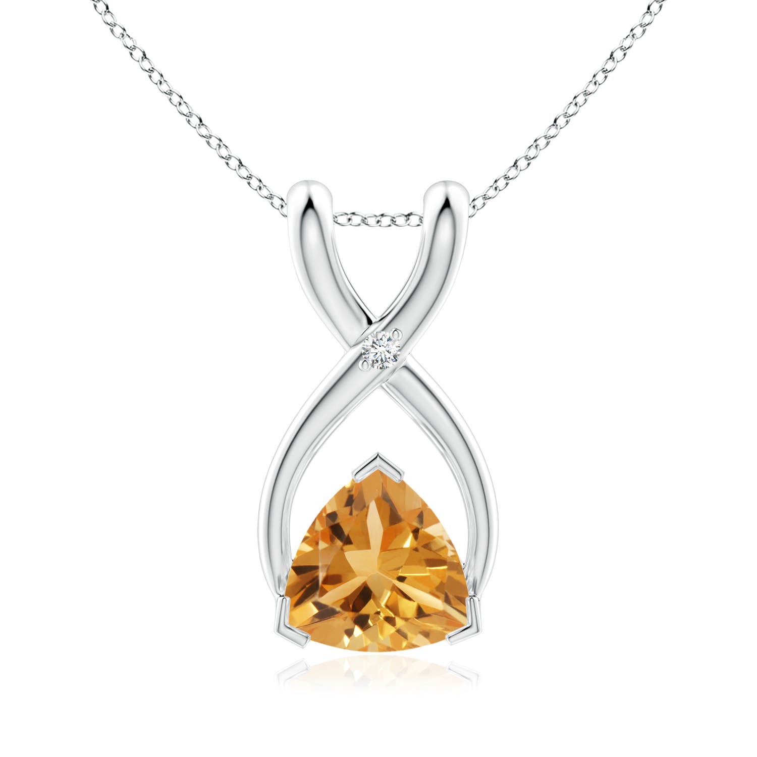 A - Citrine / 0.39 CT / 14 KT White Gold