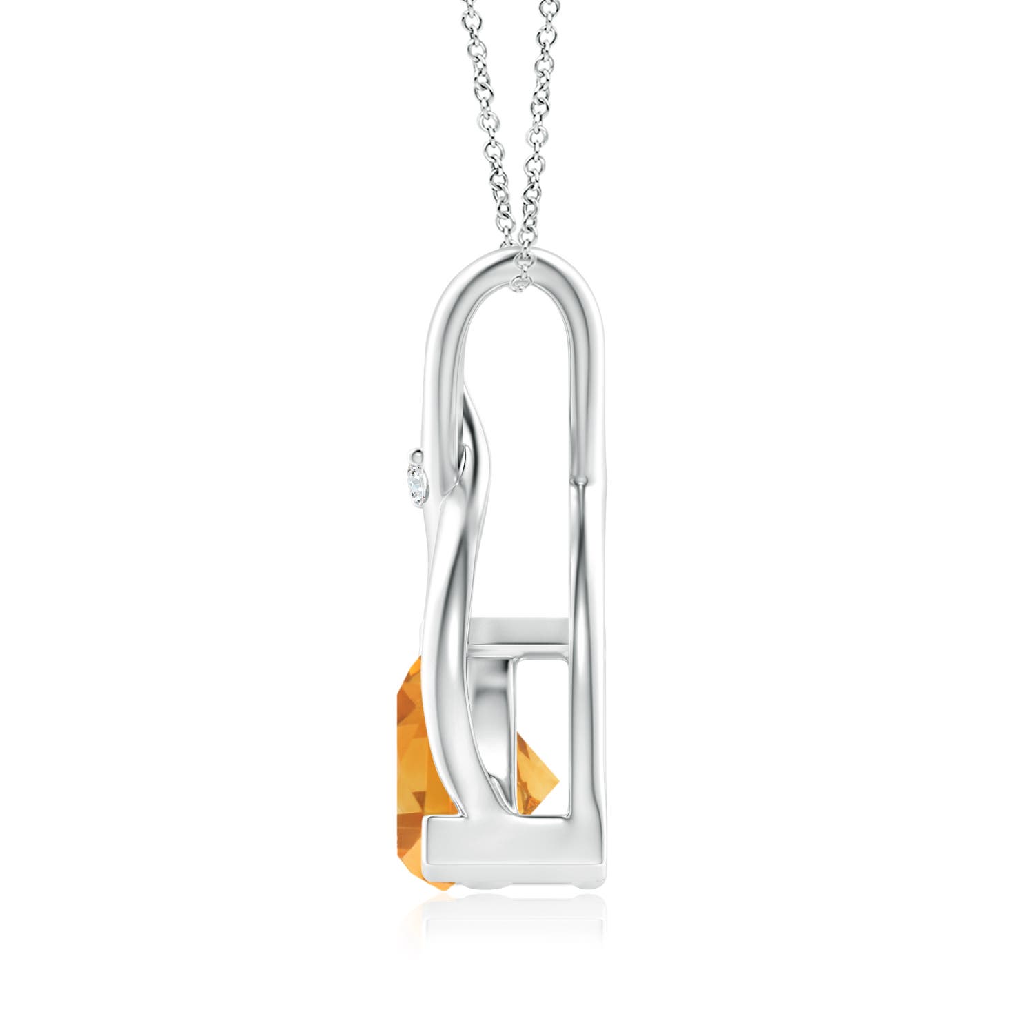 A - Citrine / 0.39 CT / 14 KT White Gold