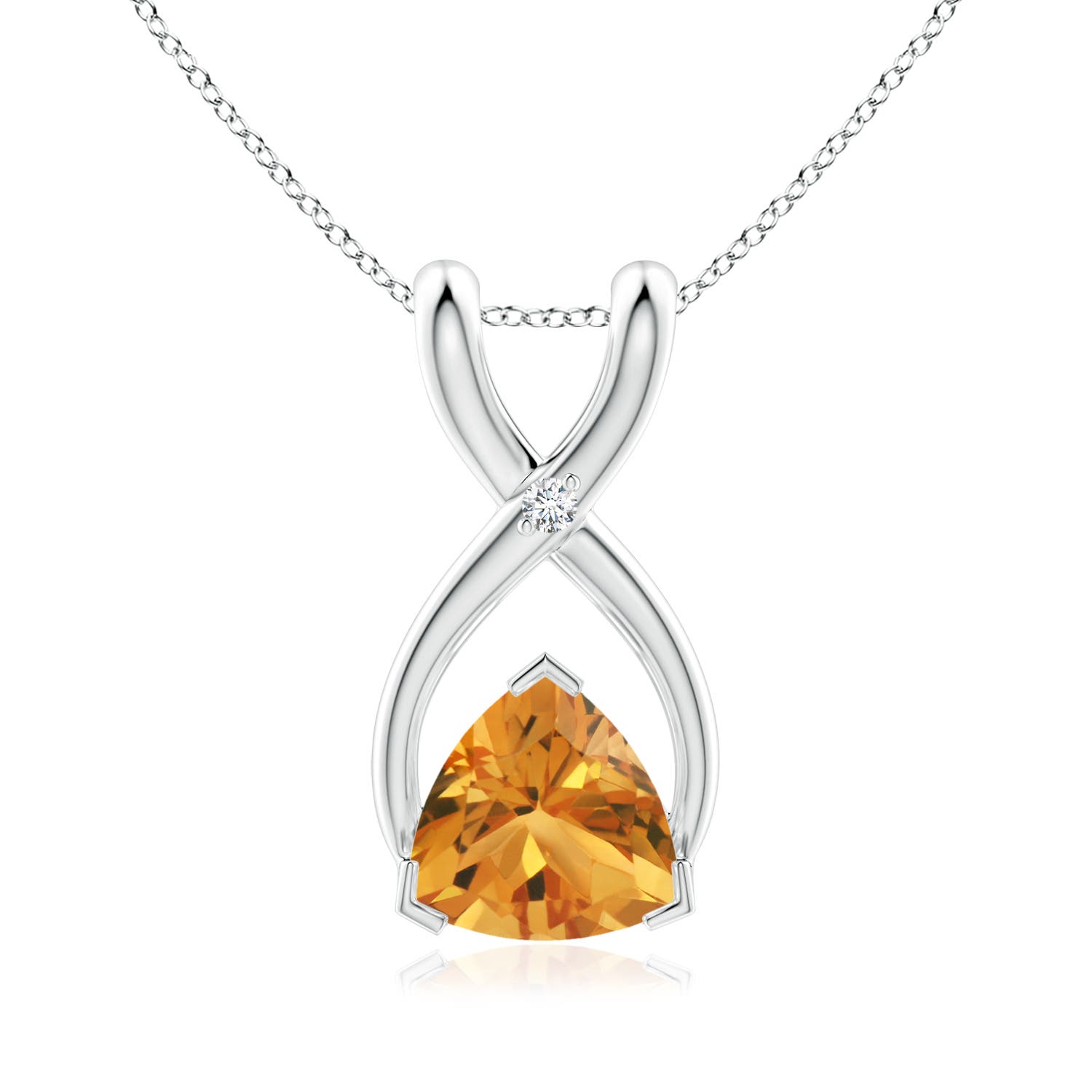 AA - Citrine / 0.39 CT / 14 KT White Gold