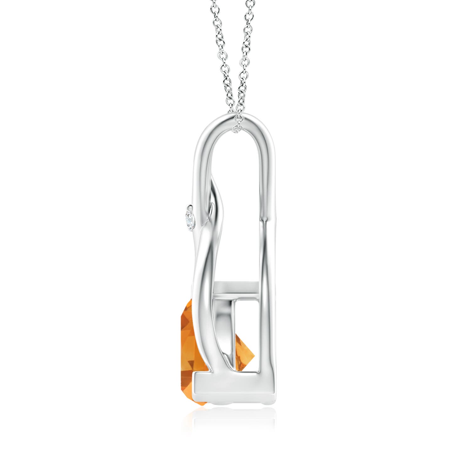 AA - Citrine / 0.39 CT / 14 KT White Gold