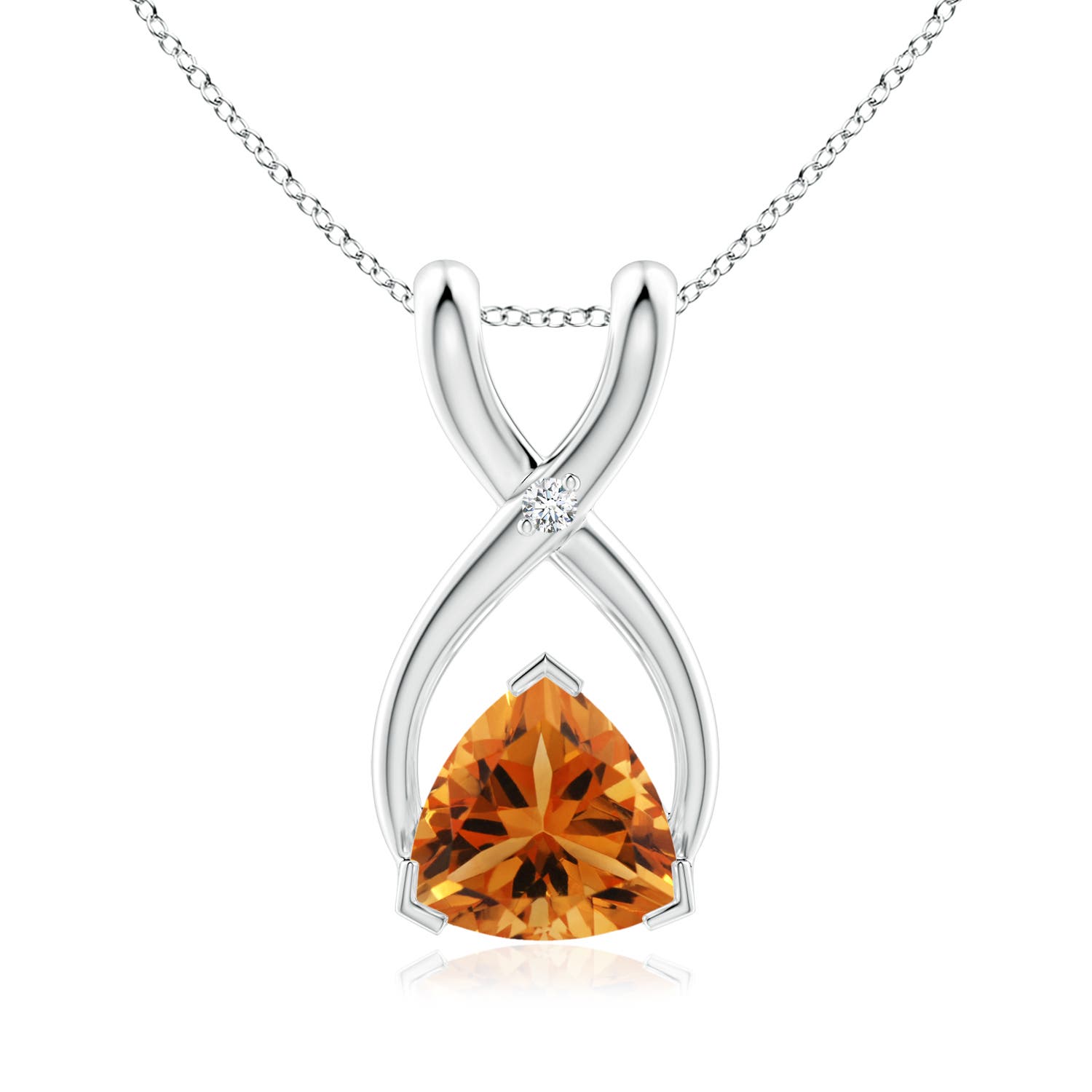 AAA - Citrine / 0.39 CT / 14 KT White Gold