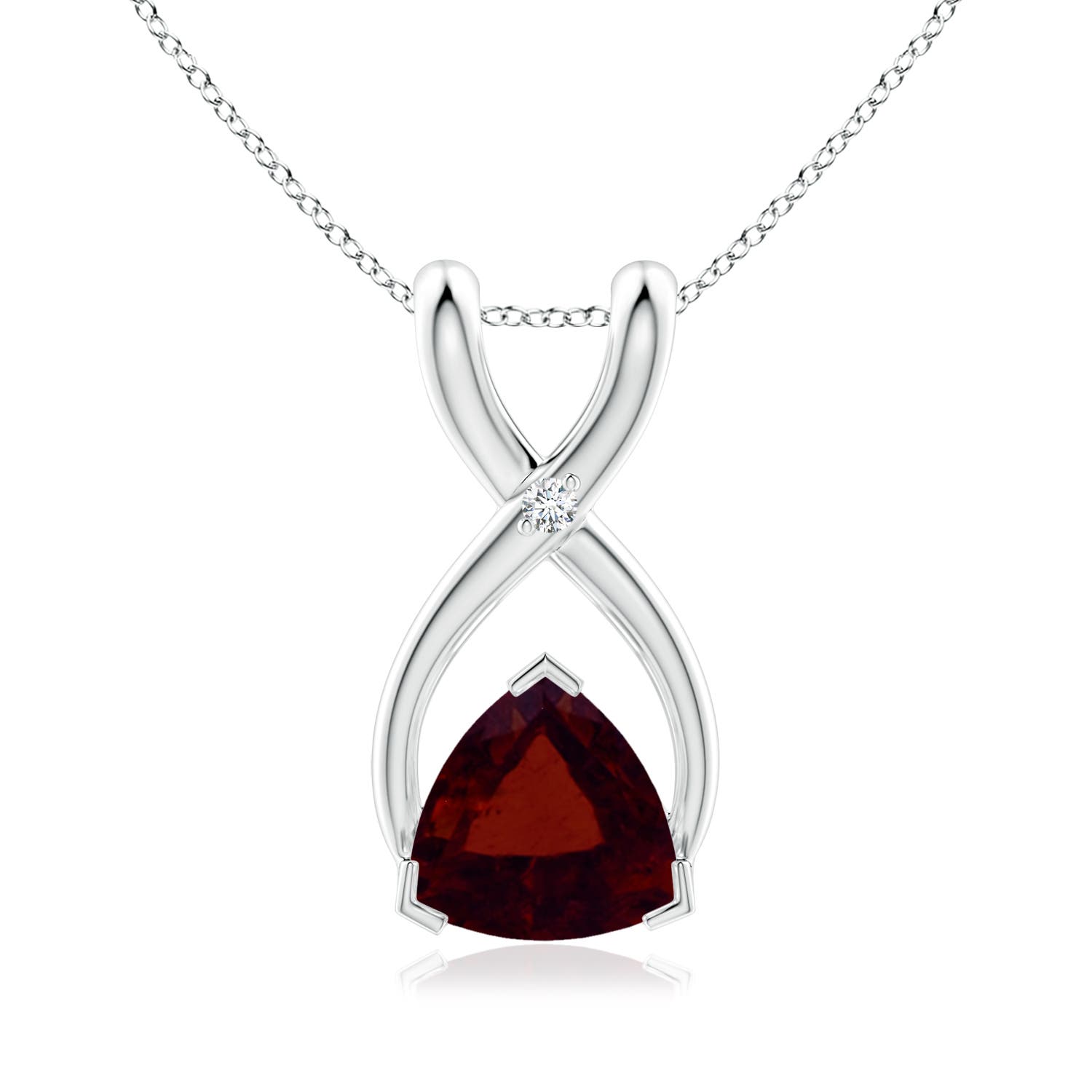 A - Garnet / 0.51 CT / 14 KT White Gold