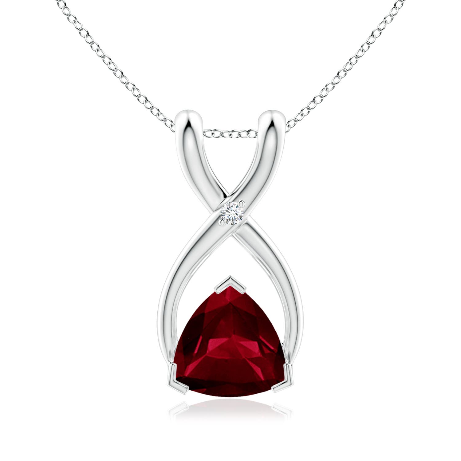 AA - Garnet / 0.51 CT / 14 KT White Gold