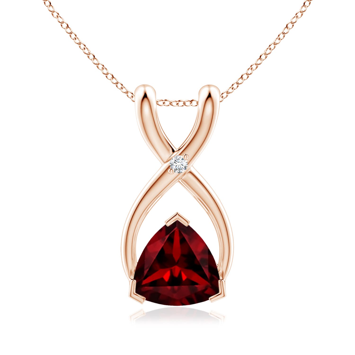 AAAA - Garnet / 0.51 CT / 14 KT Rose Gold