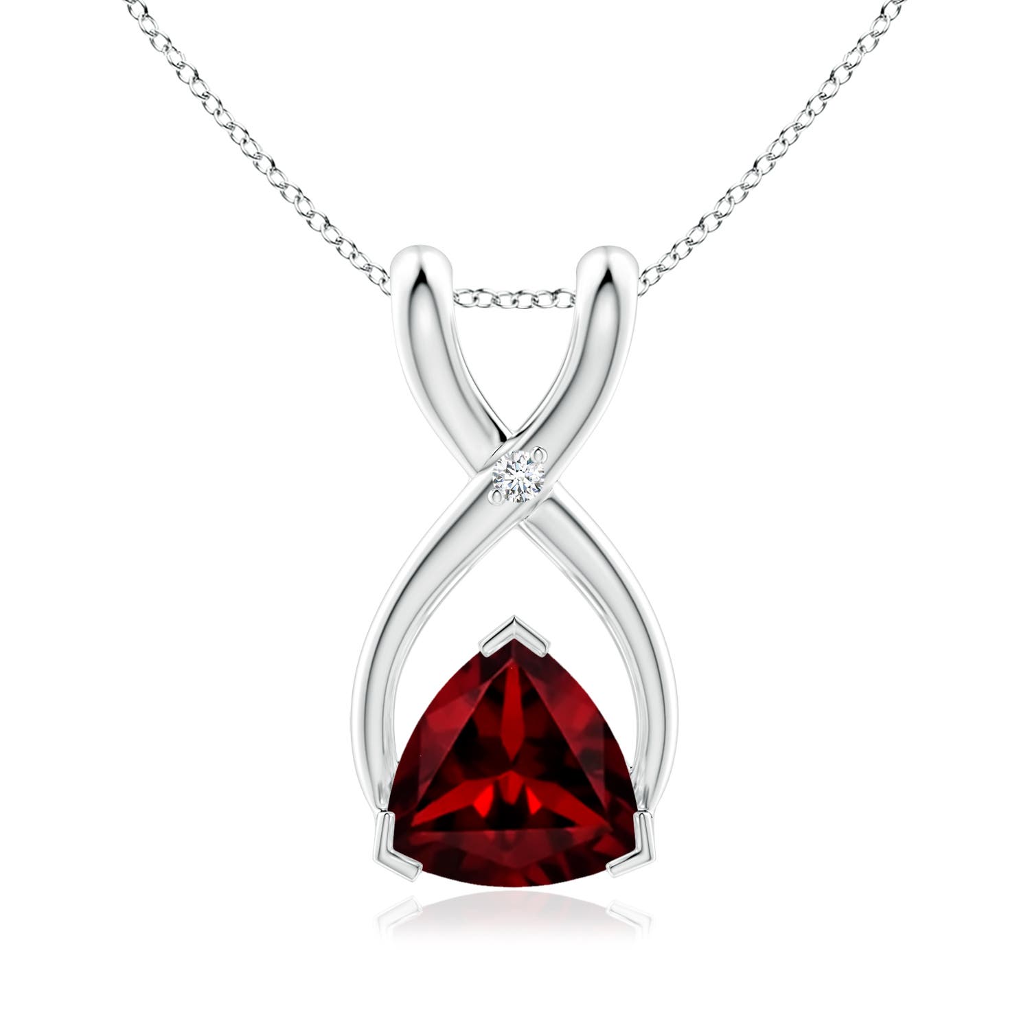 AAAA - Garnet / 0.51 CT / 14 KT White Gold