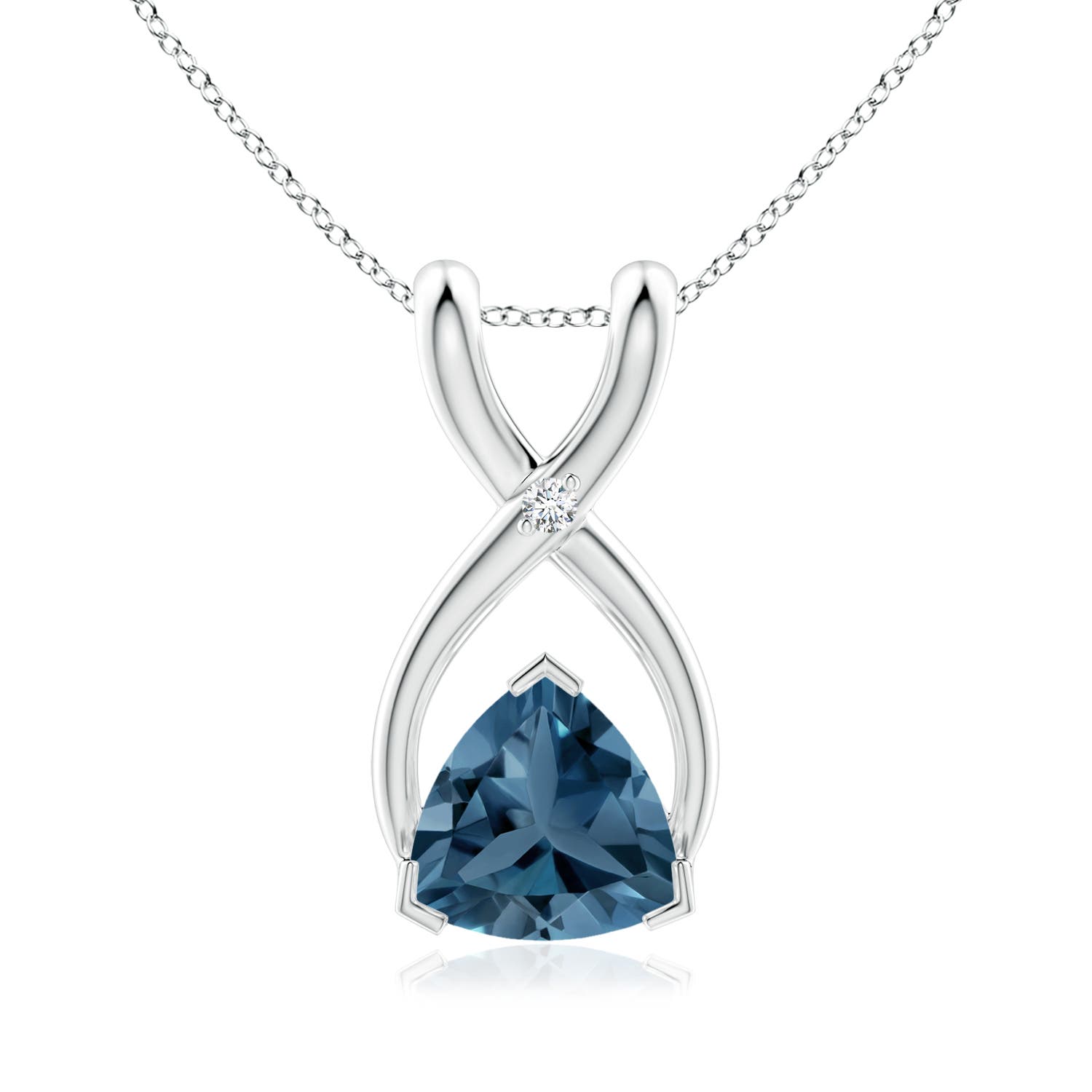 A - London Blue Topaz / 0.51 CT / 14 KT White Gold