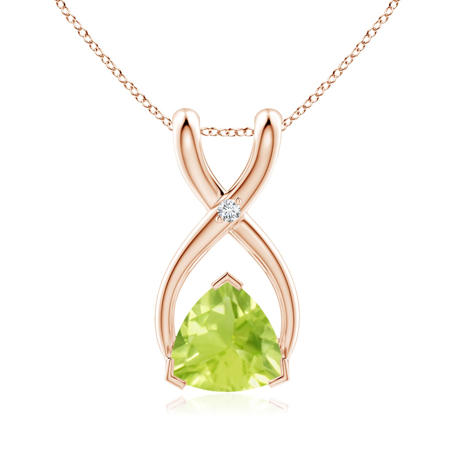 A - Peridot / 0.51 CT / 14 KT Rose Gold