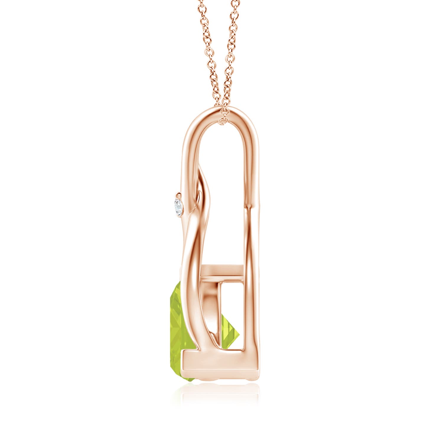 A - Peridot / 0.51 CT / 14 KT Rose Gold