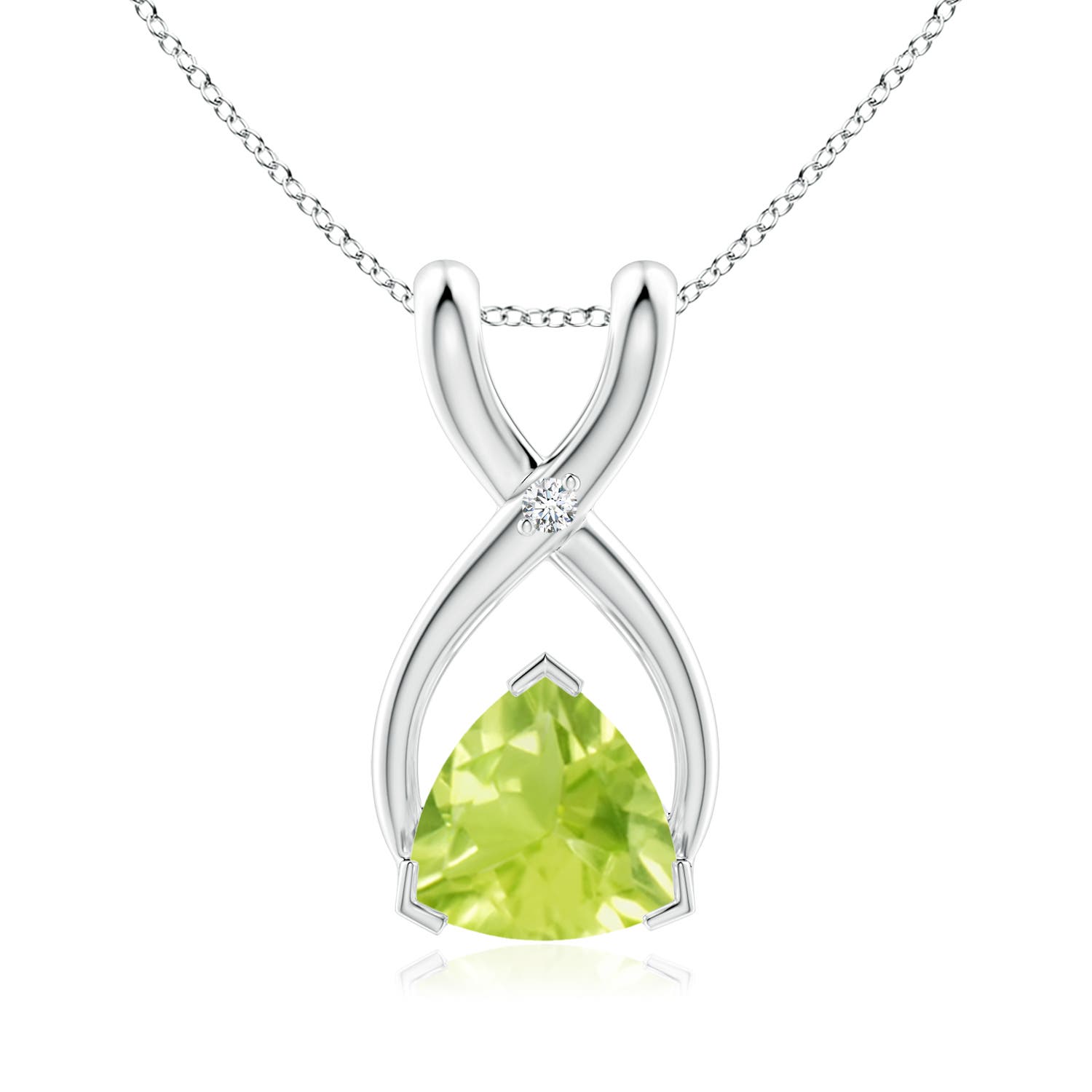 A - Peridot / 0.51 CT / 14 KT White Gold