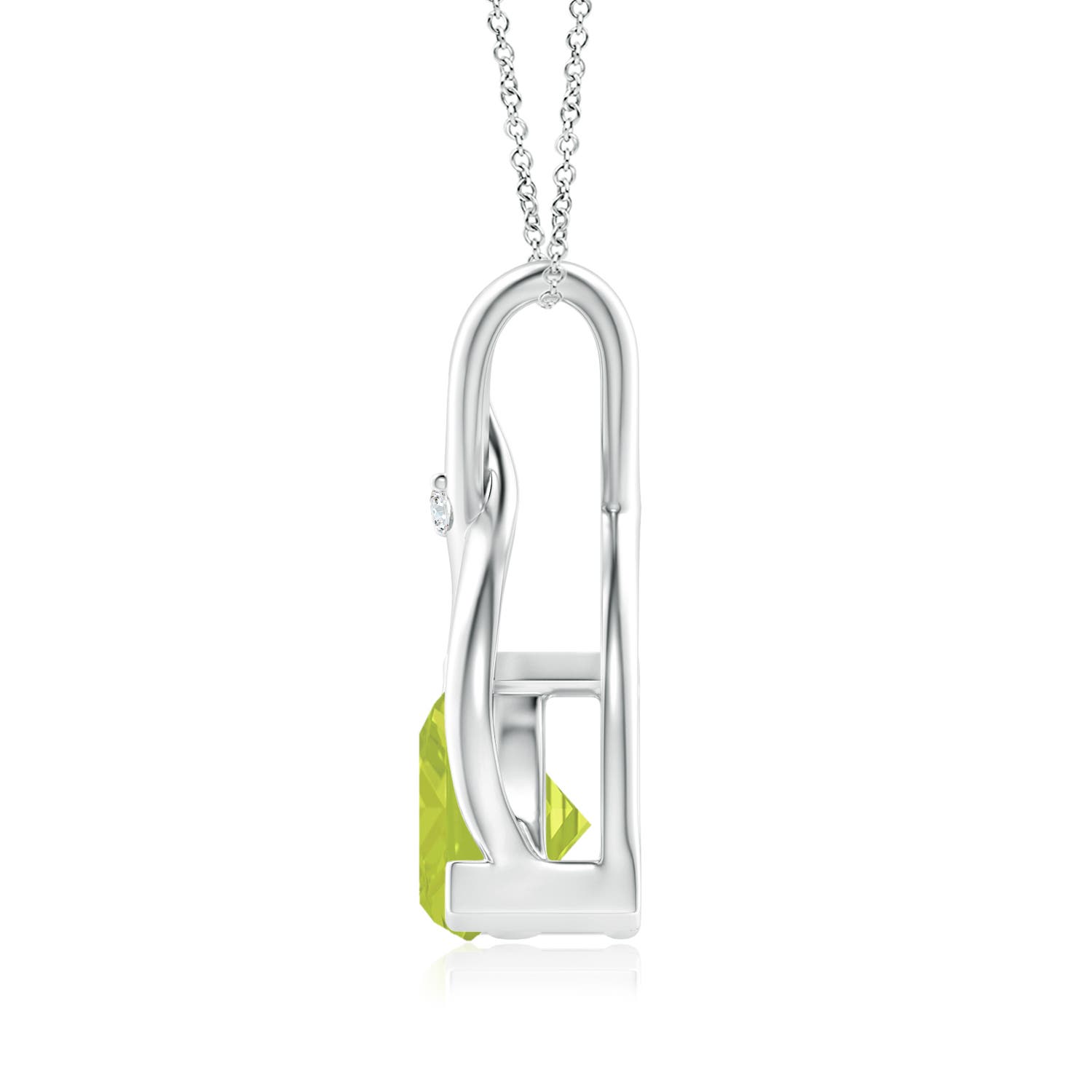 A - Peridot / 0.51 CT / 14 KT White Gold