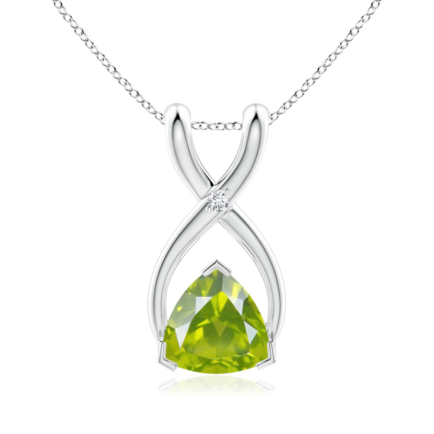 AA - Peridot / 0.51 CT / 14 KT White Gold