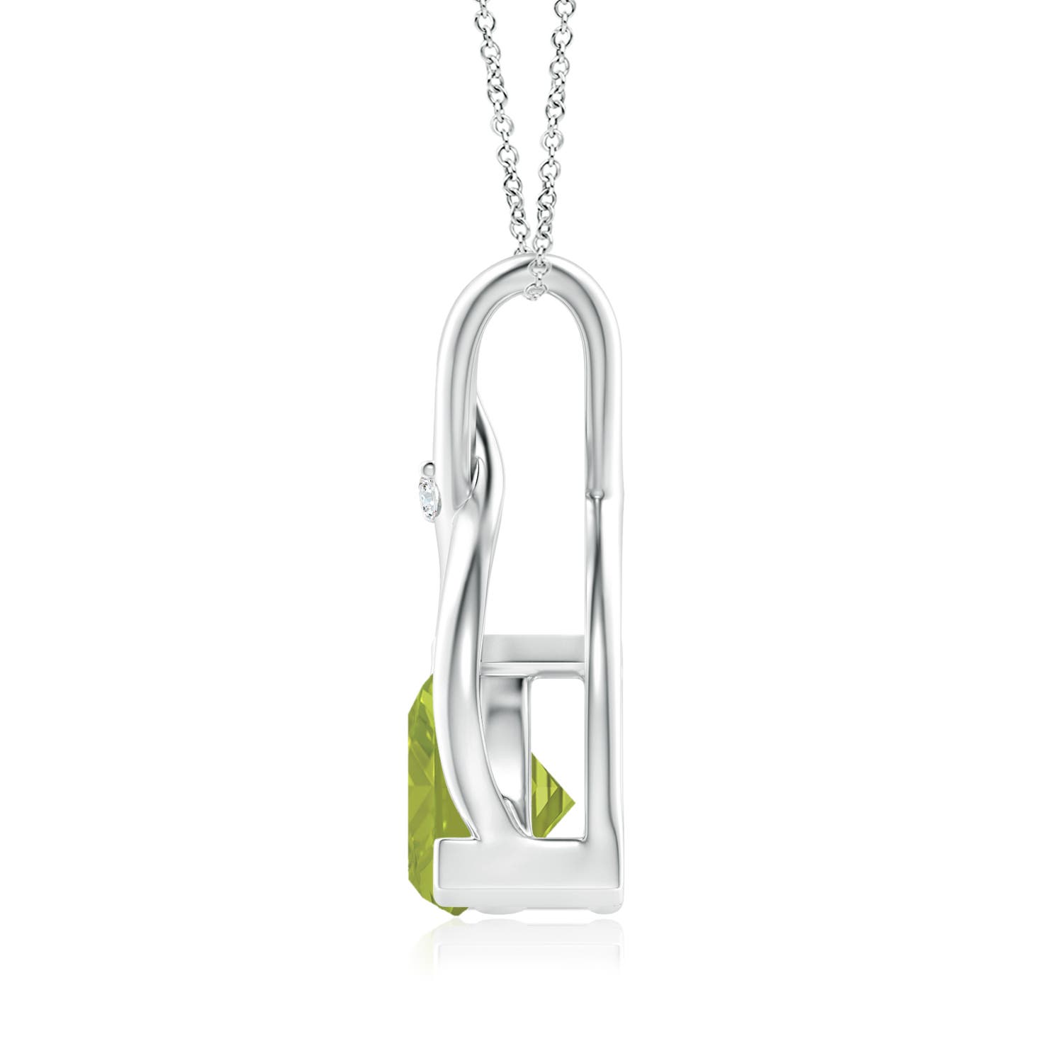 AA - Peridot / 0.51 CT / 14 KT White Gold