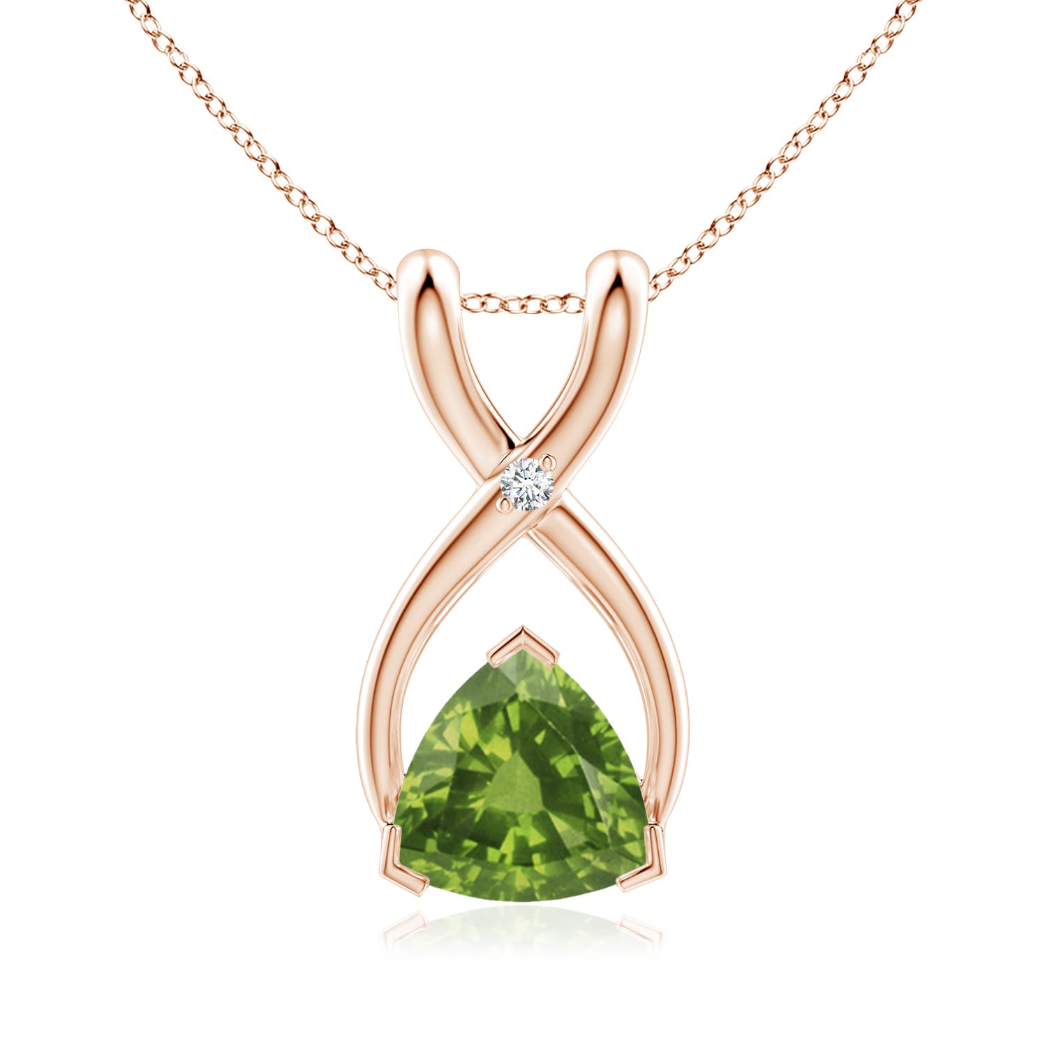 AAAA - Peridot / 0.51 CT / 14 KT Rose Gold