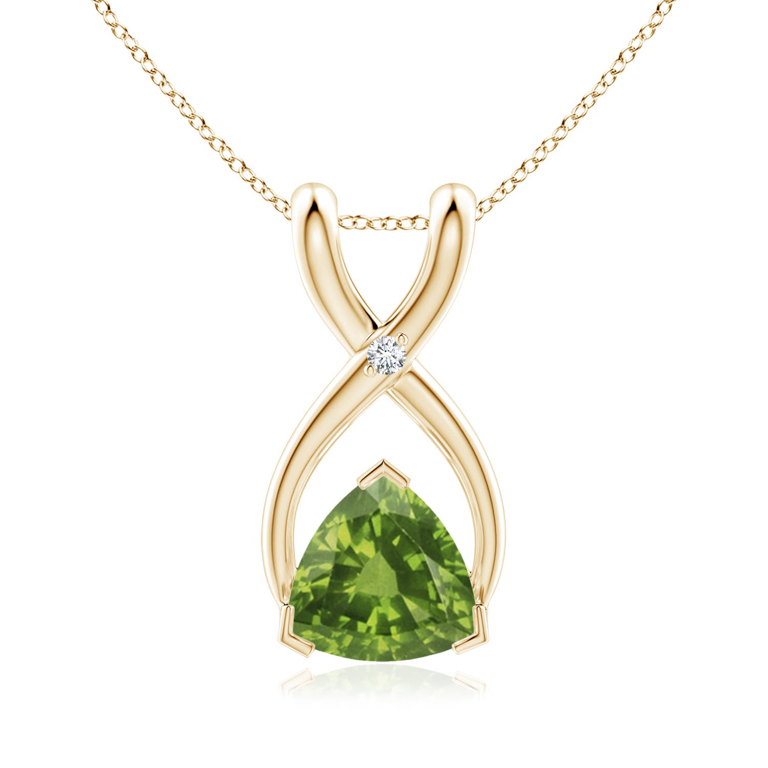 AAAA - Peridot / 0.51 CT / 14 KT Yellow Gold