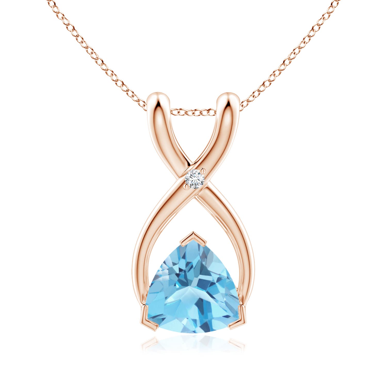 A - Swiss Blue Topaz / 0.51 CT / 14 KT Rose Gold