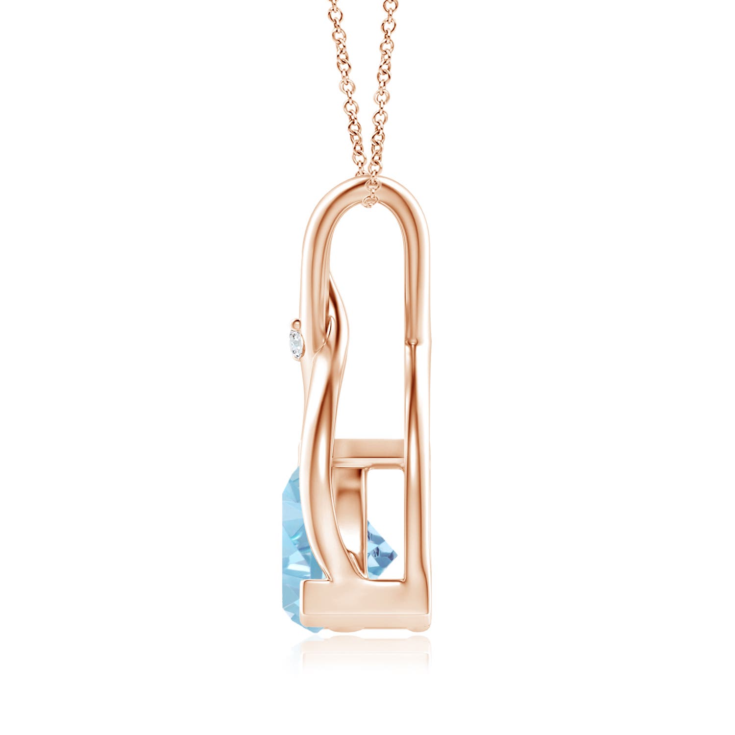 A - Swiss Blue Topaz / 0.51 CT / 14 KT Rose Gold