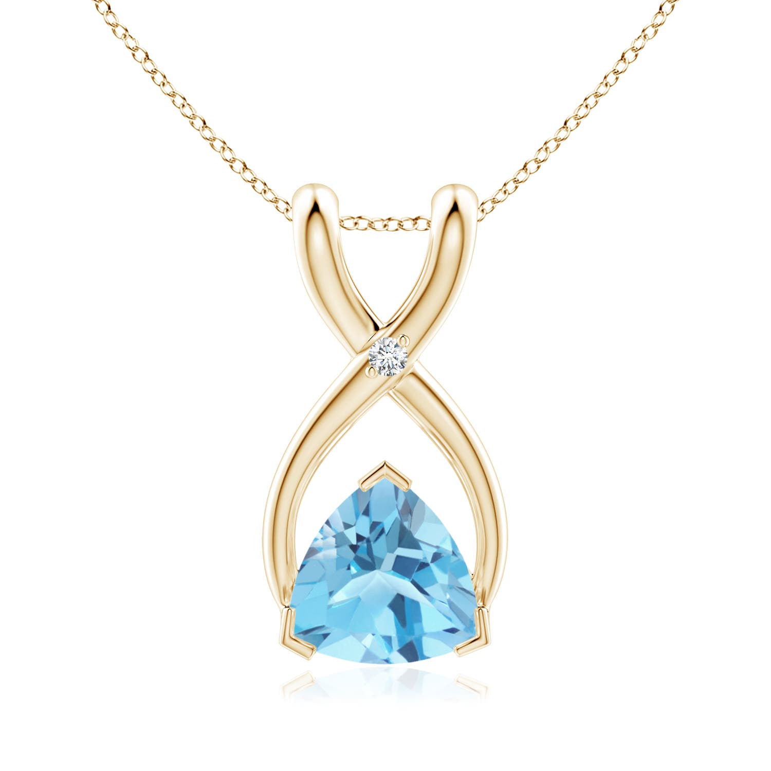 A - Swiss Blue Topaz / 0.51 CT / 14 KT Yellow Gold