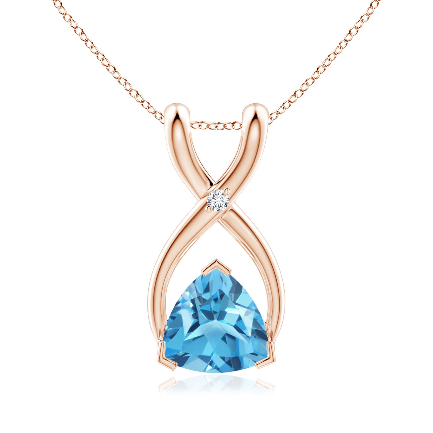 AA - Swiss Blue Topaz / 0.51 CT / 14 KT Rose Gold