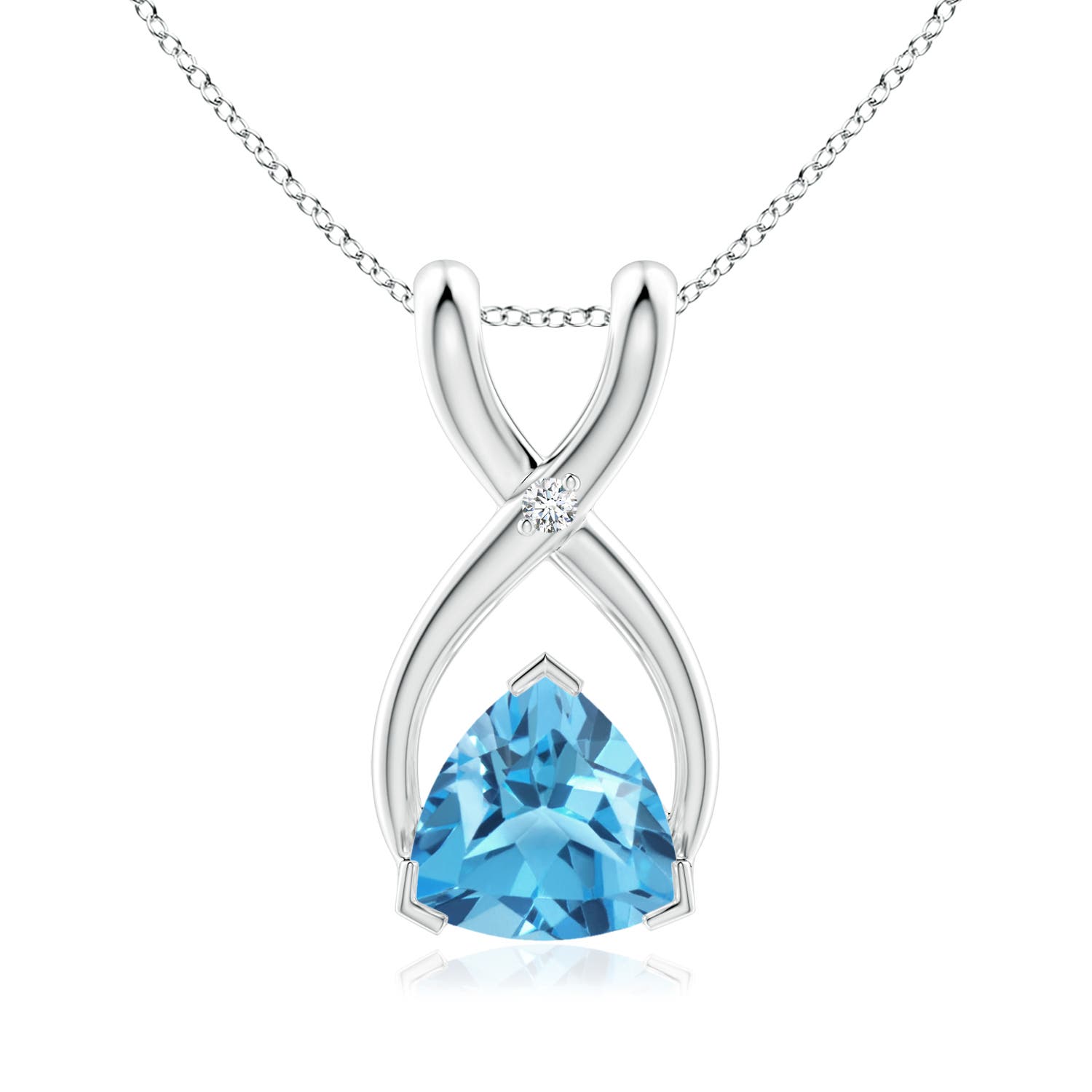 AA - Swiss Blue Topaz / 0.51 CT / 14 KT White Gold