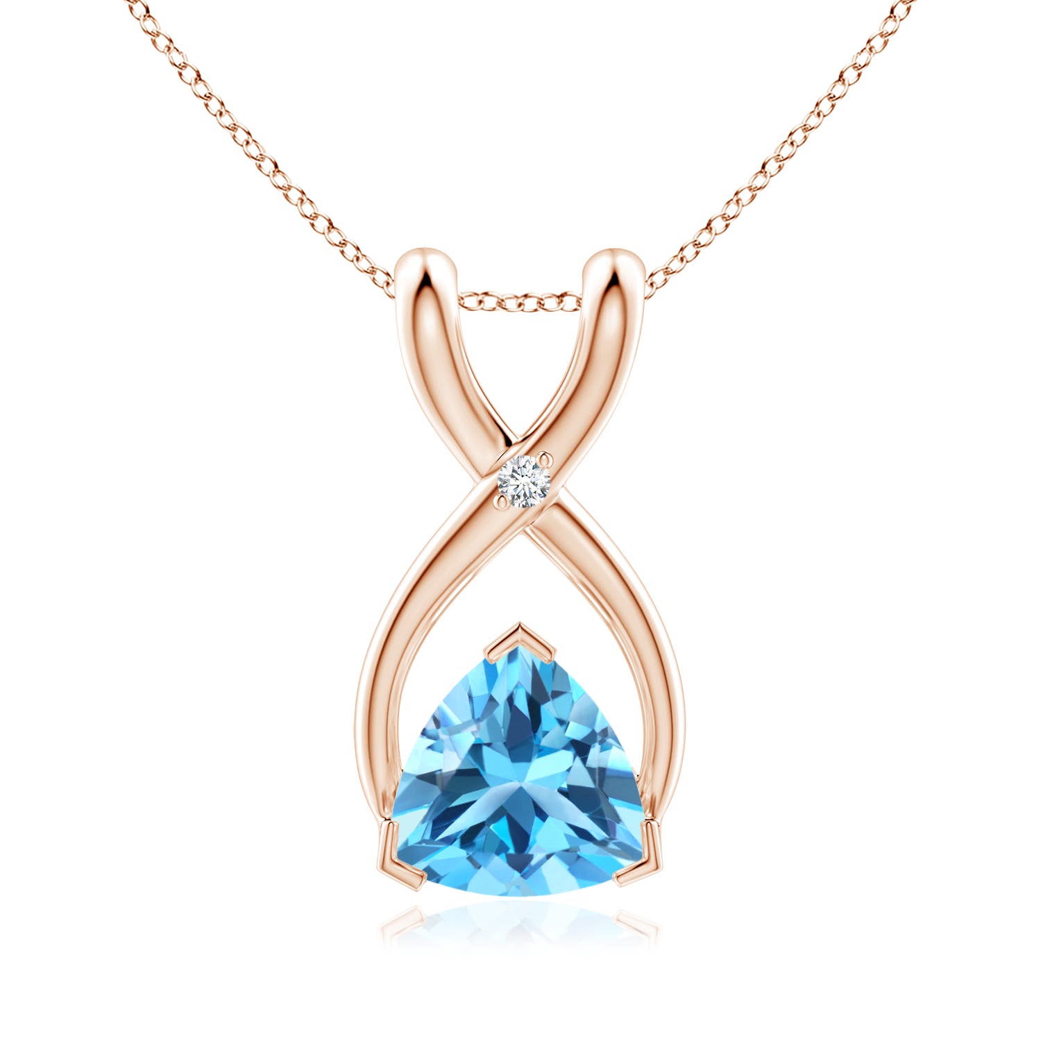 AAA - Swiss Blue Topaz / 0.51 CT / 14 KT Rose Gold