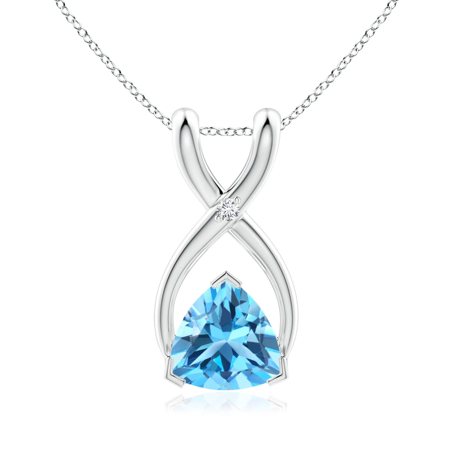 AAA - Swiss Blue Topaz / 0.51 CT / 14 KT White Gold