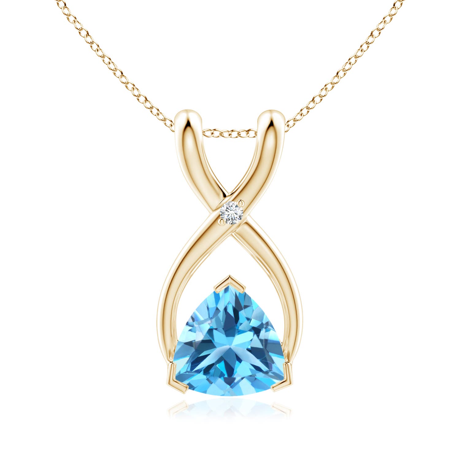 AAA - Swiss Blue Topaz / 0.51 CT / 14 KT Yellow Gold