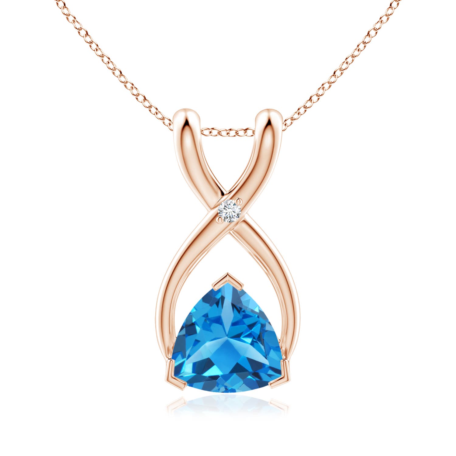 AAAA - Swiss Blue Topaz / 0.51 CT / 14 KT Rose Gold