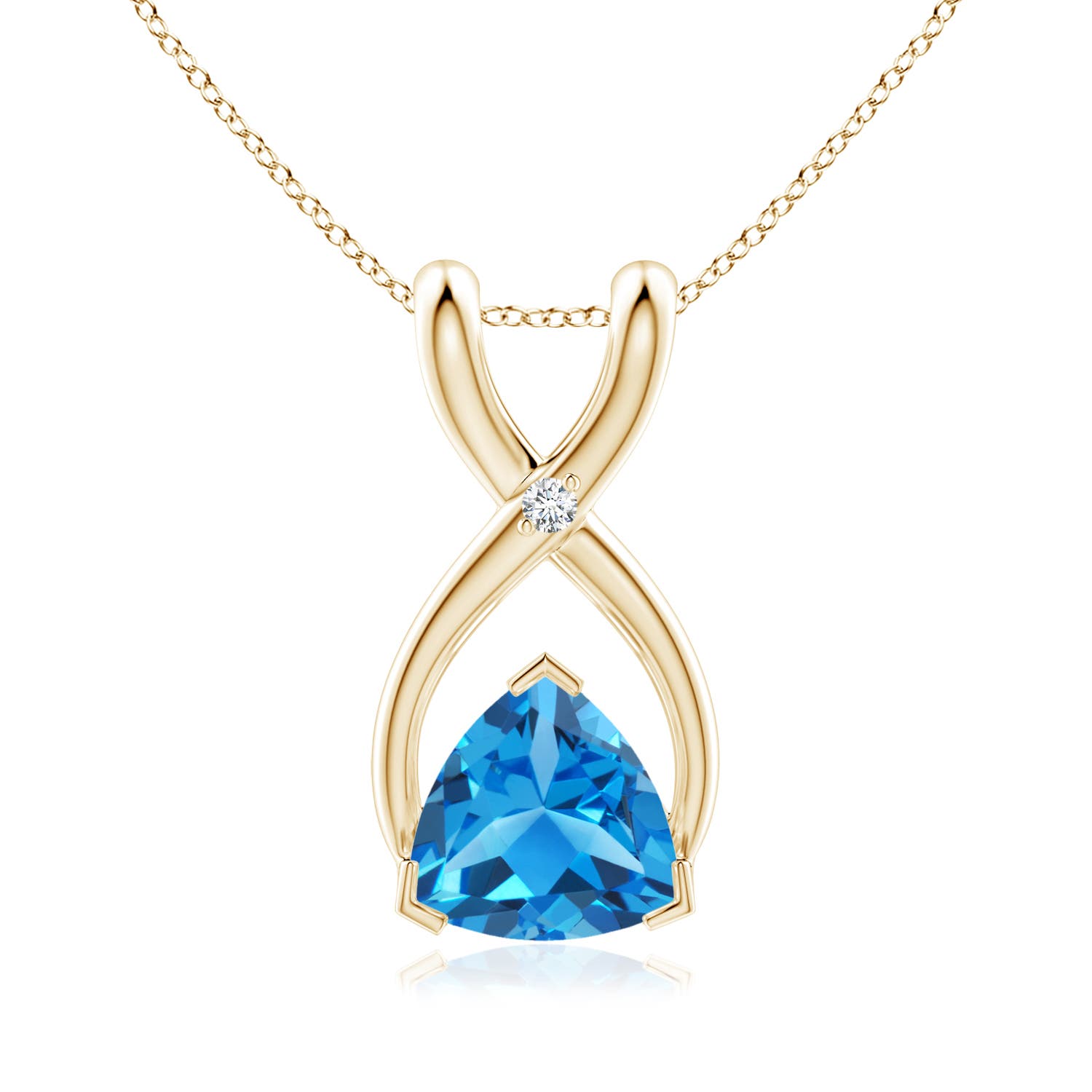 AAAA - Swiss Blue Topaz / 0.51 CT / 14 KT Yellow Gold