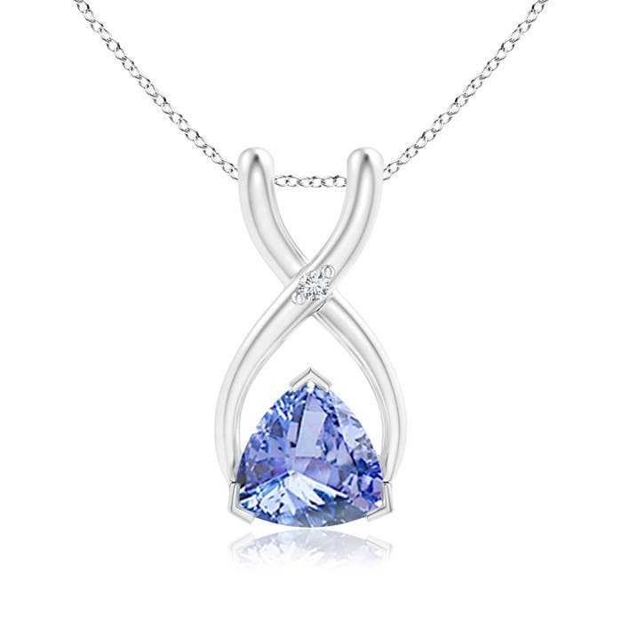 A - Tanzanite / 0.41 CT / 14 KT White Gold