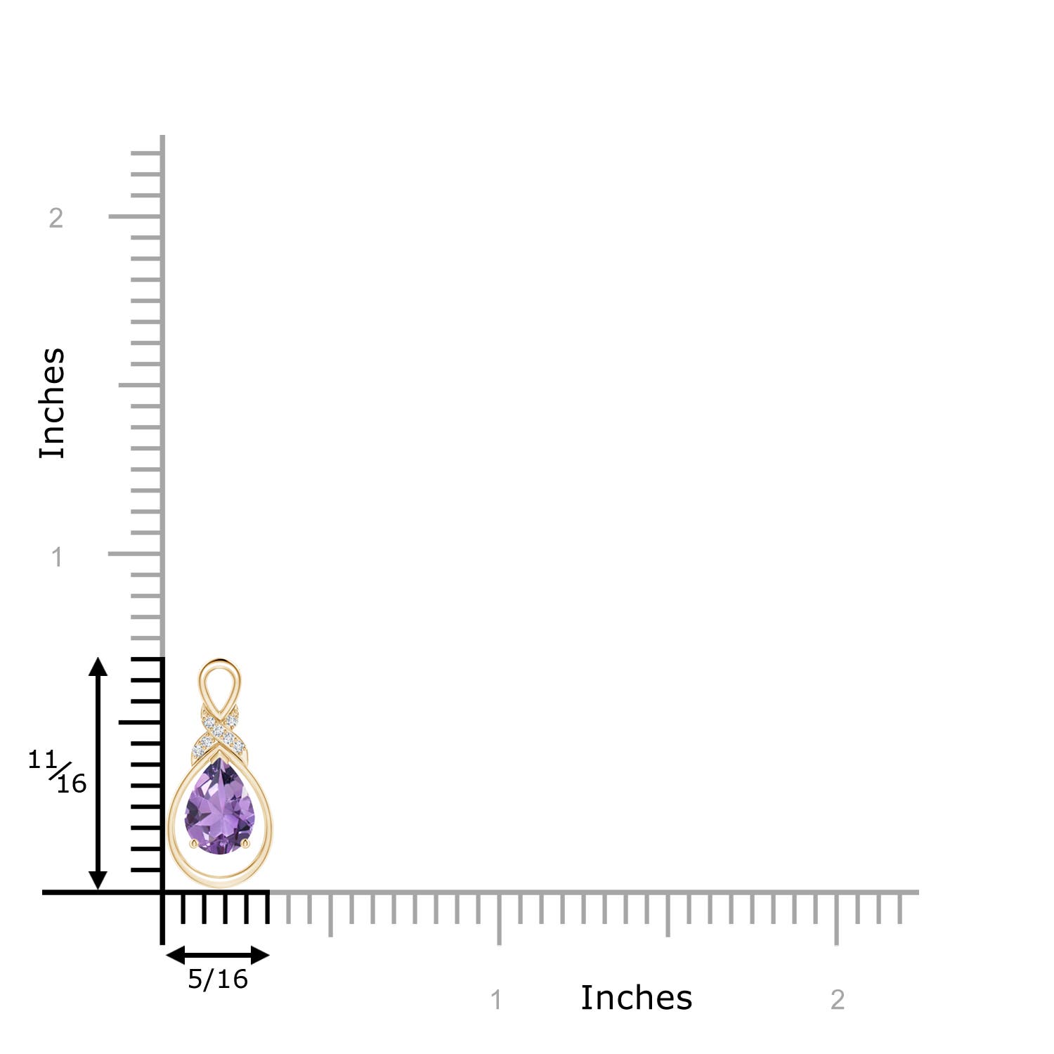 A - Amethyst / 0.62 CT / 14 KT Yellow Gold