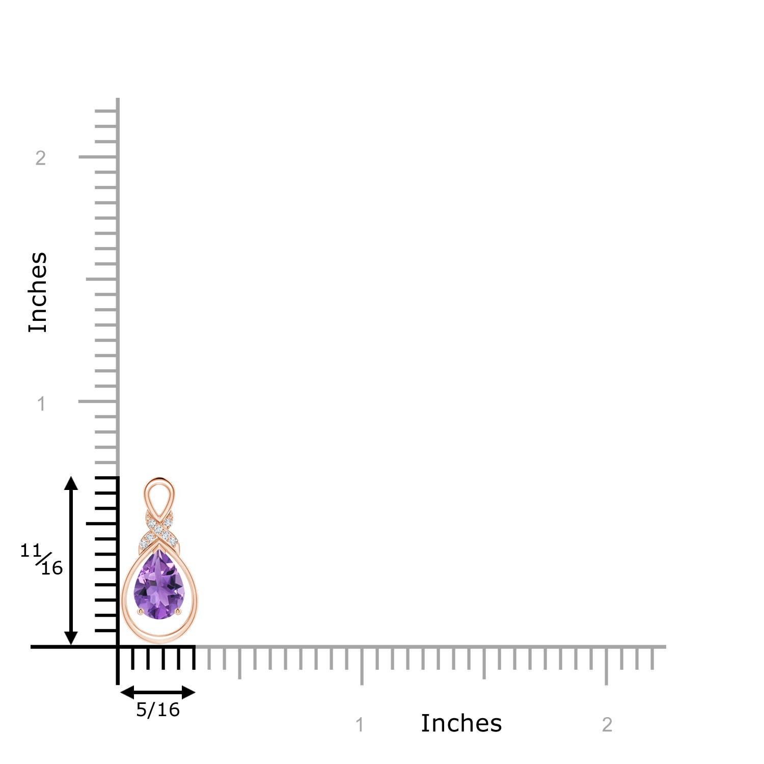 AA - Amethyst / 0.62 CT / 14 KT Rose Gold