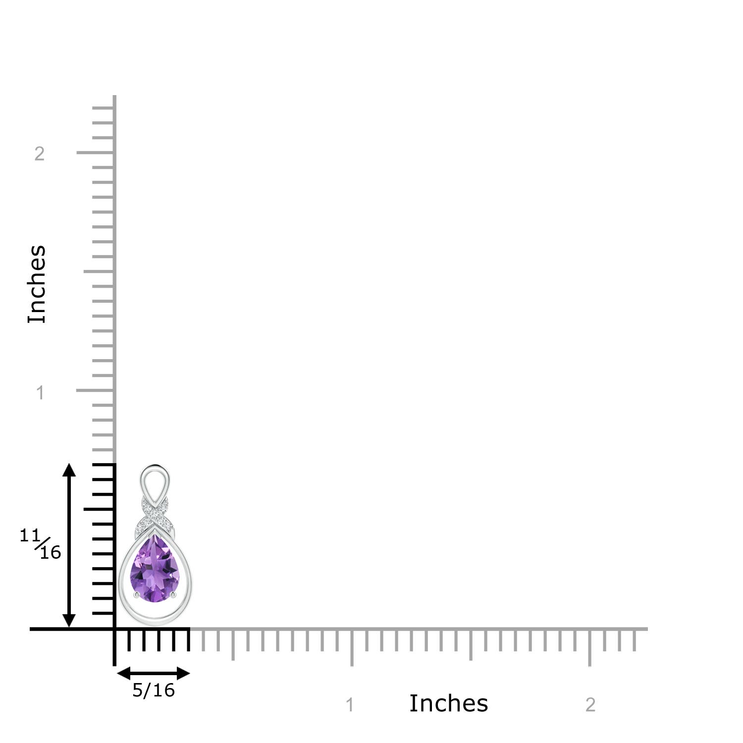 AA - Amethyst / 0.62 CT / 14 KT White Gold