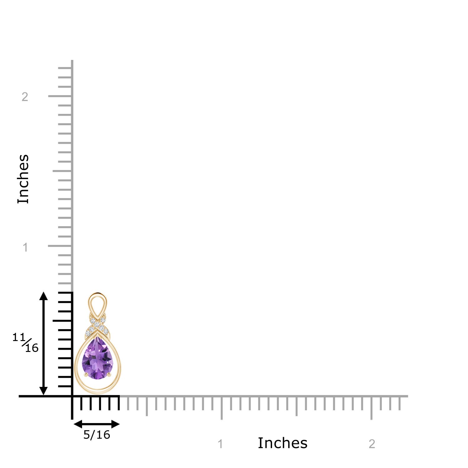 AA - Amethyst / 0.62 CT / 14 KT Yellow Gold