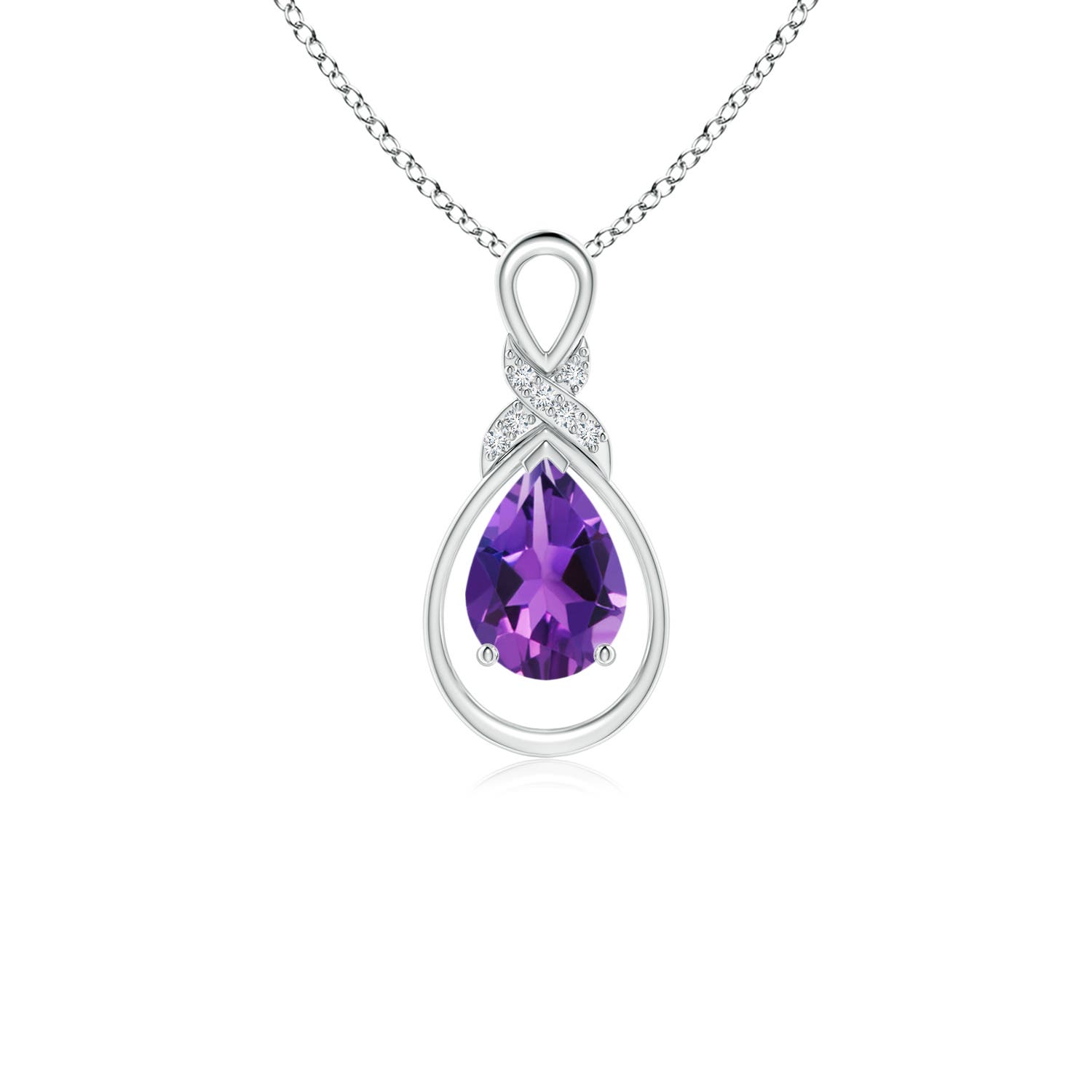 AAAA - Amethyst / 0.62 CT / 14 KT White Gold