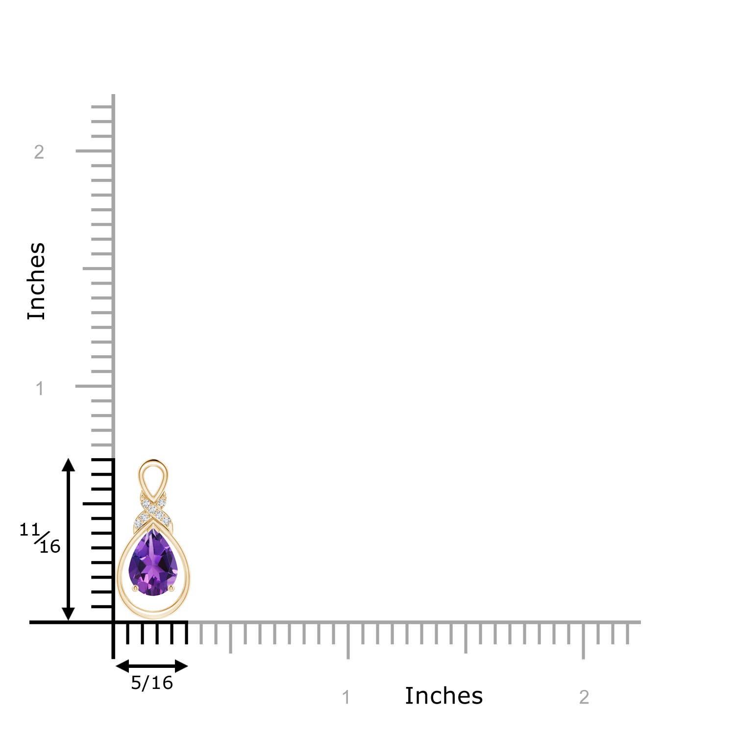 AAAA - Amethyst / 0.62 CT / 14 KT Yellow Gold