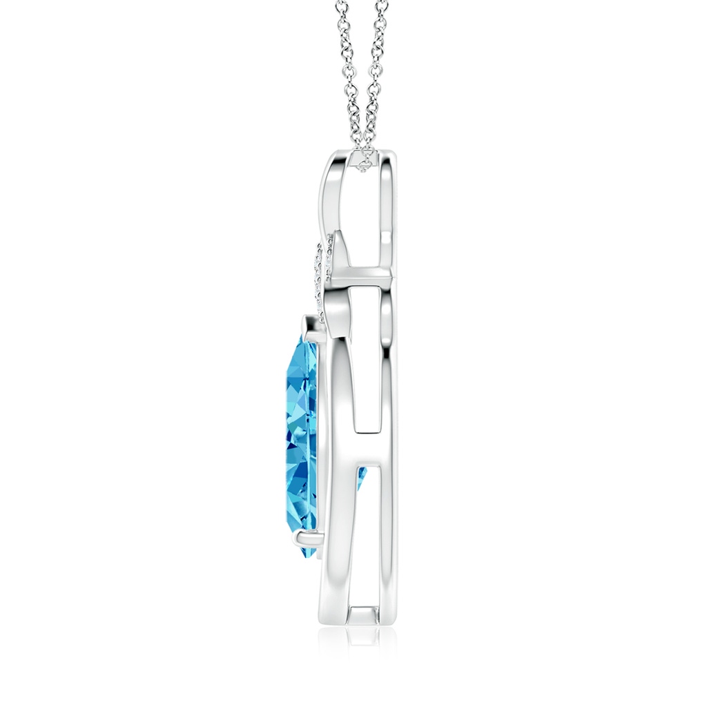 12x8mm AAAA Fancy Intense Blue Diamond Infinity Pendant with 'X' Motif in P950 Platinum - side 199